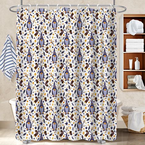 Voile de douche fluide en polyester 180x180 poids aux ourlets bâche de douche pour une déco unique (1/5)
