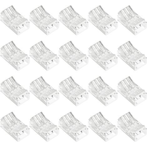 20 Pièces 8mm connecteur LED 2 broches, Connecteur Bande pour COB LED 8mm, pour bande de fil 3528/2835 (1/5)