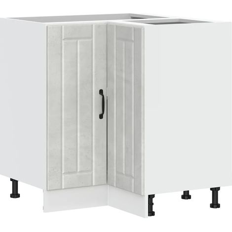 Mueble de cocina esquinero Lucca 75,5 x 75,5 x 81,5 cm almacenamiento práctico estilo moderno madera de ingeniería gris hormigón 020050106 (1/5)