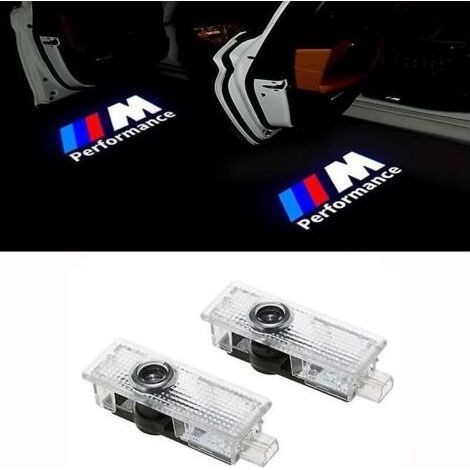 Lot de 2 projecteurs lumineux LED BMW – Projection logo au sol – Faible consommation – Installation simple sans modification (1/5)