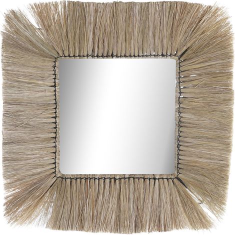 Jute Glass Mirror 55x3x55 natürliches Juteglas mehrfarbiger Farbe Mary Spiegel Details Details (1/3)