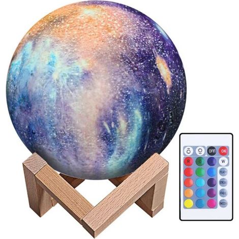 3D-Mondlampe, LED-Nachtlicht, Luna-Lampe, Touch, 16 Farben, mit Fernbedienung, 15 cm, Mondlampe, USB wiederaufladbar, für Schlafzimmer, Wohnzimmer, Café, Geburtstag, Weihnachtsgeschenk (1/4)