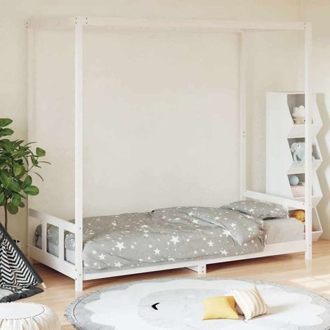 vidaXL Estructura de cama para niños madera de pino blanco 90x200 cm (1/5)