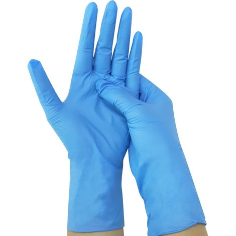 1000 guantes desechables de nitrilo, azules, sin polvo, talla M, para uso médico, alimentario y estético. (1/5)