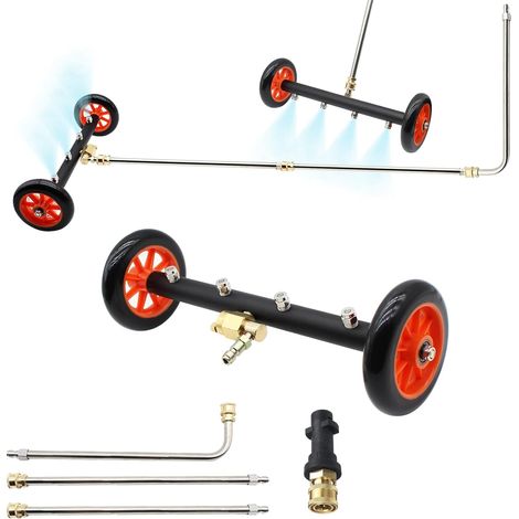 Nettoyeurs Haute Pression Outils Nettoyage 4 Buse en Acier Inoxydable et Jardin Nettoyage des Sols Châssis et Voiture 4000PSI (1/5)