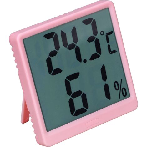 Digitales Hygrometer-Thermometer zur Messung von Temperatur und Luftfeuchtigkeit in Innenräumen – präzises Messgerät, rosa (1/5)