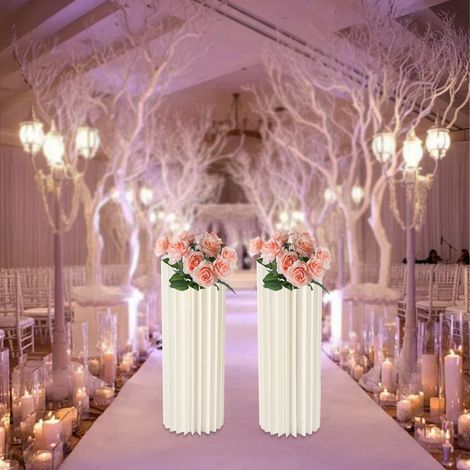 2 Pièces Mariages Décorations Table Cylindre Pièce Maîtresse Stand Carton Stand (1/5)