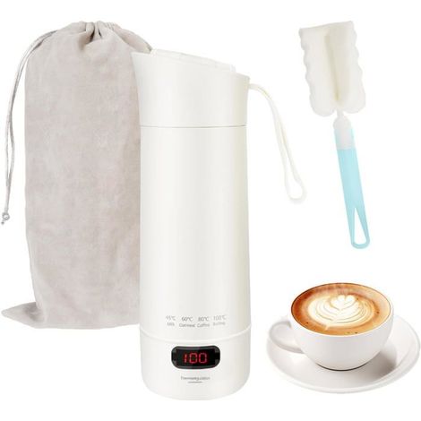 HOXILEELEO - Bouilloire Électrique de Voyage 400ml, Bouilloire Portable Électrique, Récipient Intérieur en Acier Inoxydable 304, Sans BPA (1/5)