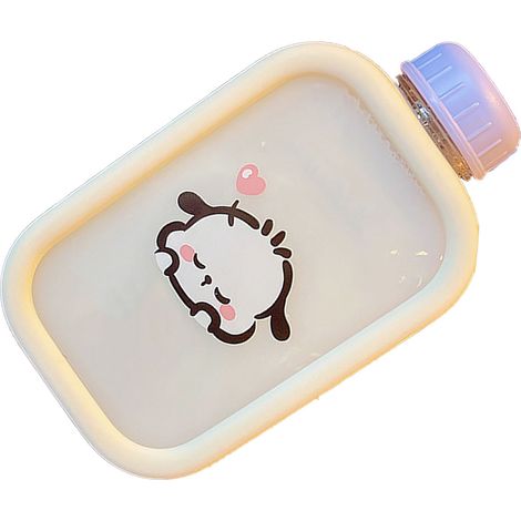 Niedliche Plastikwasserflaschen mit Verschluss, auslaufsicheres Design, leichte Wasserflasche mit Schultergurt für Schüler Typ 1 (1/4)