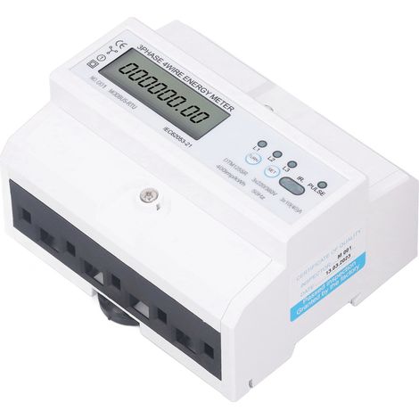 Compteur d'Énergie Triphasé Numérique 10-40A, 220V/380V, Installation Rail DIN 35mm, 4 Fils (1/5)