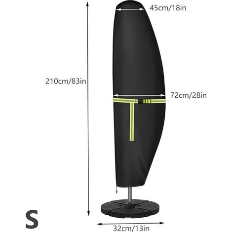 Housse Banane 420D Oxford pour Parasol Déporté à Mât Télescopique 210 cm - Protection Imperméable Jardin, Balcon, Terrasse
