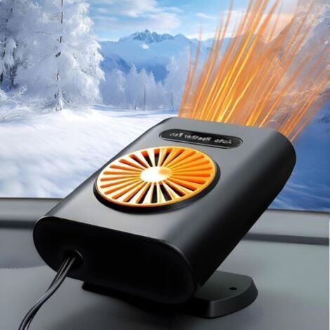 Calefactor para coche, 12 V 200 W, portátil, 2 en 1, eléctrico, calefactor y enfriador, con desempañador y enchufe para encendedor de cigarrillos, desempañador rápido con rotación de 360°. (1/5)