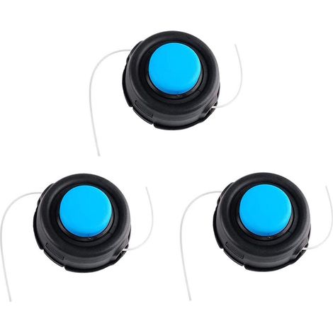 Lot de 3 têtes de coupe-bordures de rechange compatibles avec les tondeuses et débroussailleuses HUSQVARNA (T35 L 57x122x67 mm).
