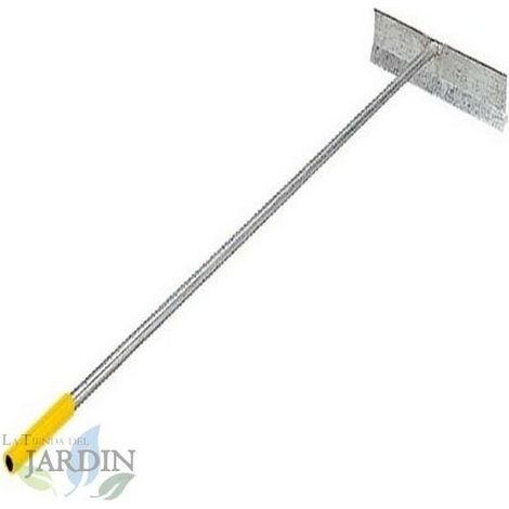 Râteau de nettoyage 30 cm – Lame en métal galvanisé – Manche en tube métallique avec revêtement antidérapant – Pour élevage de lapins