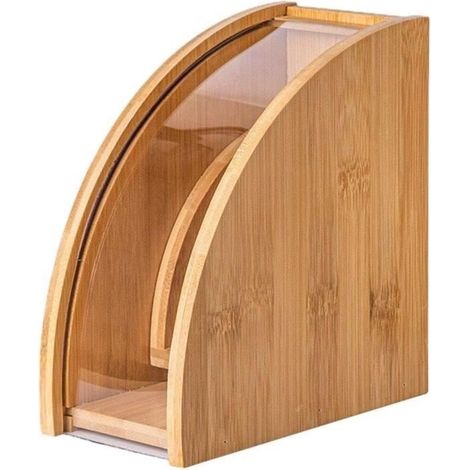 Bambus-Kaffeefilterpapierhalter, Kaffeepapier-Aufbewahrungsregal, Kaffeespenderhalter, Behälterhalter (1/4)