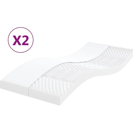 Schaumstoffmatratzen 2 Stk. 80x200 cm 7-Zonen Härtegrad 20 ILD
