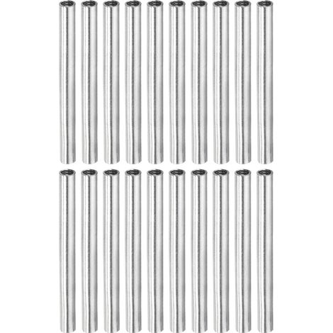 Manchon Filetée Rond Écrou Accouplement M4x0.7mm Femelle Filetage 50mm Raccorder Tige Barre Goujon Tube Écrou Connecteur pour Rallonger, Argenté Paquet de 20 (1/5)