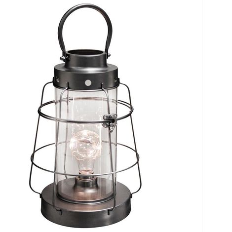Lanterne LED en Métal et Verre 30cm - Noir - SILUMEN (1/4)