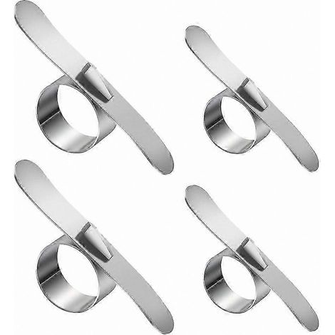 Ensemble de 4 éplucheurs d'oranges en acier inoxydable, outil ergonomique pour éplucher les fruits (argenté) (1/3)