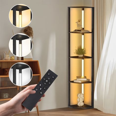 TolleTour lampada da terra/lampada da soggiorno, 163 cm con lampada 4 ripiani MDF 220V (1/5)