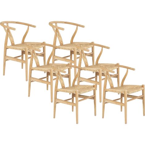 Sedia in Teak e Paglia Naturale - Lotto di 6 - POGIANA (1/5)