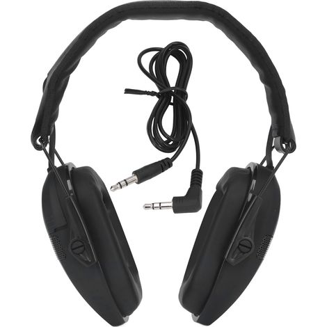 Casque antibruit électronique NRR 22dB protection auditive avec prise 3,5mm et haut-parleur, noir pour tir (1/5)