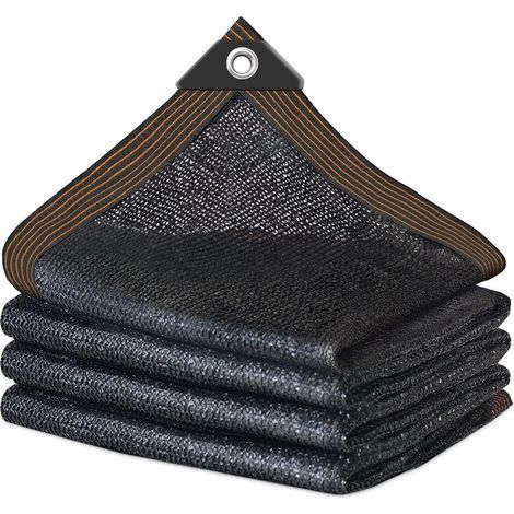 Filet d'ombrage avec œillets, 1 x 2 m, Noir, Protection Solaire de Jardin, terrasse, 70% d'ombrage, résistant aux UV, Filet d'ombrage, pour étable, Jardin, extérieur (1/5)