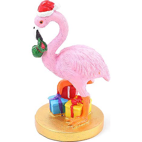 Schildkrötenfigur aus Kunstharz, Weihnachtsgeschenk, Weihnachtstier, handgefertigte Heimdekoration (Flamingo, Geschenk). (1/2)