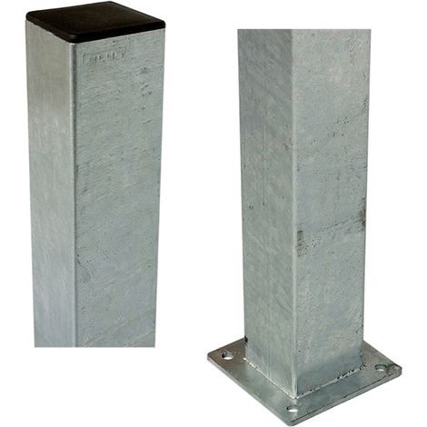 Plus Stahlpfosten mit Fuss 8 x 8 x 132 cm Feuerverzinkt