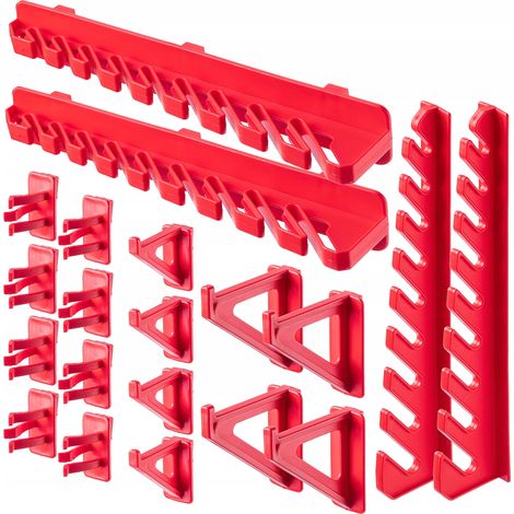 KADAX Lot de 20 crochets muraux à outils, crochets muraux perforés en plastique PP, kit de crochets à outils, porte-outils, garage, cuisine, atelier (1/5)