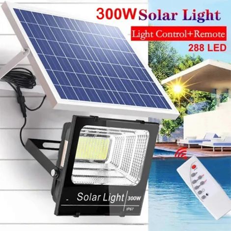 Projecteur solaire LED 300 W pour éclairage public extérieur étanche avec télécommande (1/4)