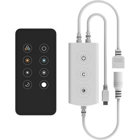3-button constant voltage LED controller, 5-24V DC, 2 channels 2A, WiFi + IR, color temperature, F2-D(WT) + RC2