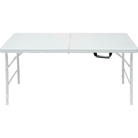 Höhenverstellbarer Klapptisch 124,97 cm, weiß, für drinnen und draußen (1/3)