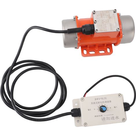 Moteur de Vibration de vibrateur de béton avec contrôleur de vitesse, DC 24V, sans balais, en alliage d'aluminium IP65, électrique 70W