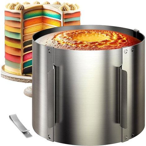 Aro para tartas de acero inoxidable - 15 cm de alto - ideal para tartas de varias capas (1/5)