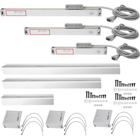 Règle linéaire 3pcs pour fraiseuse CNC tour, encodeur JCS900-2AE/JCS900-3AE, affichage numérique 0-200mm, 0-500mm, 0-700mm, mesure de précision (1/5)