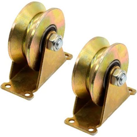 Roulettes coulissantes, Roues V-Groove, Roulettes lourdes, Roues pour Porte coulissante 50 mm, Roue en acier rigide, Rouleaux de porte coulissante V en acier (1/5)