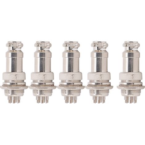 Connecteur de prise d'aviation mâle femelle, 5 pièces, panneau de fil, châssis d'alimentation, raccords métalliques GX16 16mm 450V8pin
