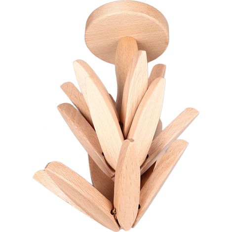 3-teiliges Set hitzebeständiger Holz-Warmhalteplatten in Baumform aus Buchenholz