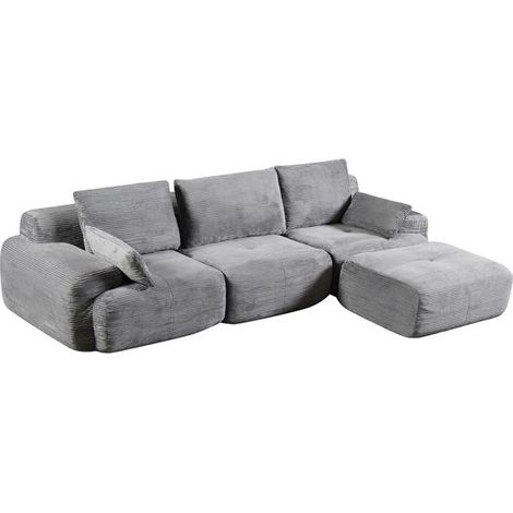 Ecksofa Ecksofa 3-Sitzer Sofa mit Hocker, ohne Montage, ergonomisch (1/5)