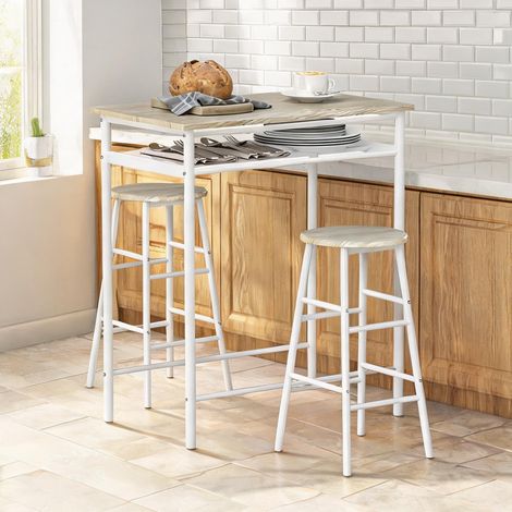 Ensemble table de bar et tabourets en métal MDF 80 x 50 x 90 cm (1/5)