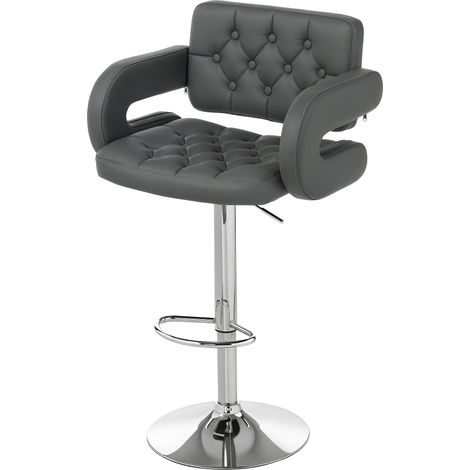 HOMCOM Sgabello Girevole, Seduta Extra Large, Schienale, Braccioli, Poggiapiedi (1/5)