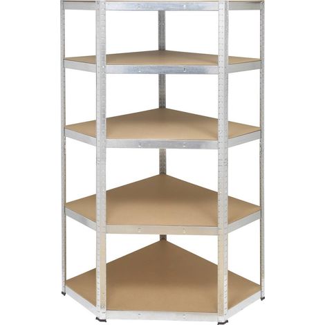 Toolcraft – Module d'angle étagère de stockage KPW77 175 kg – Dimensions 70 x 70 x 1.8 cm – Métal et MDF galvanisé – 5 niveaux réglables