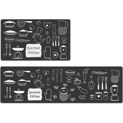 1 Alfombrilla antideslizante lavable a máquina para cocina, baño, entrada o suelo de cocina (Tasty Kitchen) (1/5)