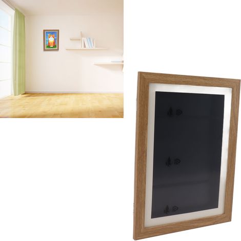 Cadre photo magnétique pliable à couvercle rabattable KidsArtFrame pour enfants, avec fonction de rangement et finition imitation bois. (1/5)