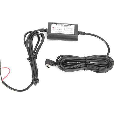 Kit de câblage Dash Cam 12V/24V vers 5V 2,5A, prise Mini USB coudée à gauche, convertisseur abaisseur pour surveillance de stationnement (1/5)