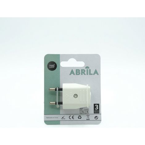 Eco Clavija Blister Mod5 2P+T 10a 230v Blanca 2x3,5x6cm