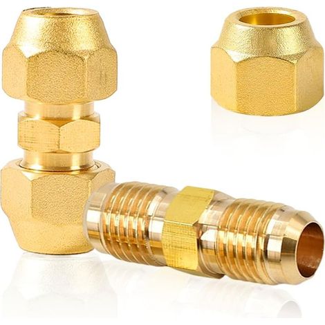 1 pièce 1/4 pouce connecteur de tuyau en cuivre double mamelon, accessoires de climatisationTuyauCuivre de 6,35 mm accessoires de climatisation (1/4") (1/5)