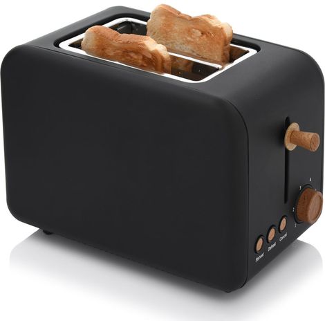 Toaster mit 2 Fächern für 2 Toastscheiben, 850 W, Loft, schwarz, Duka