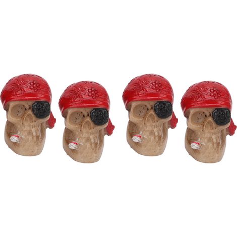 4pcs Capuchons de valve pneu en forme de crâne rouge avec joint caoutchouc pour voitures vélos SUVs camions motos, accessoires de roue, étanches et durables (1/5)